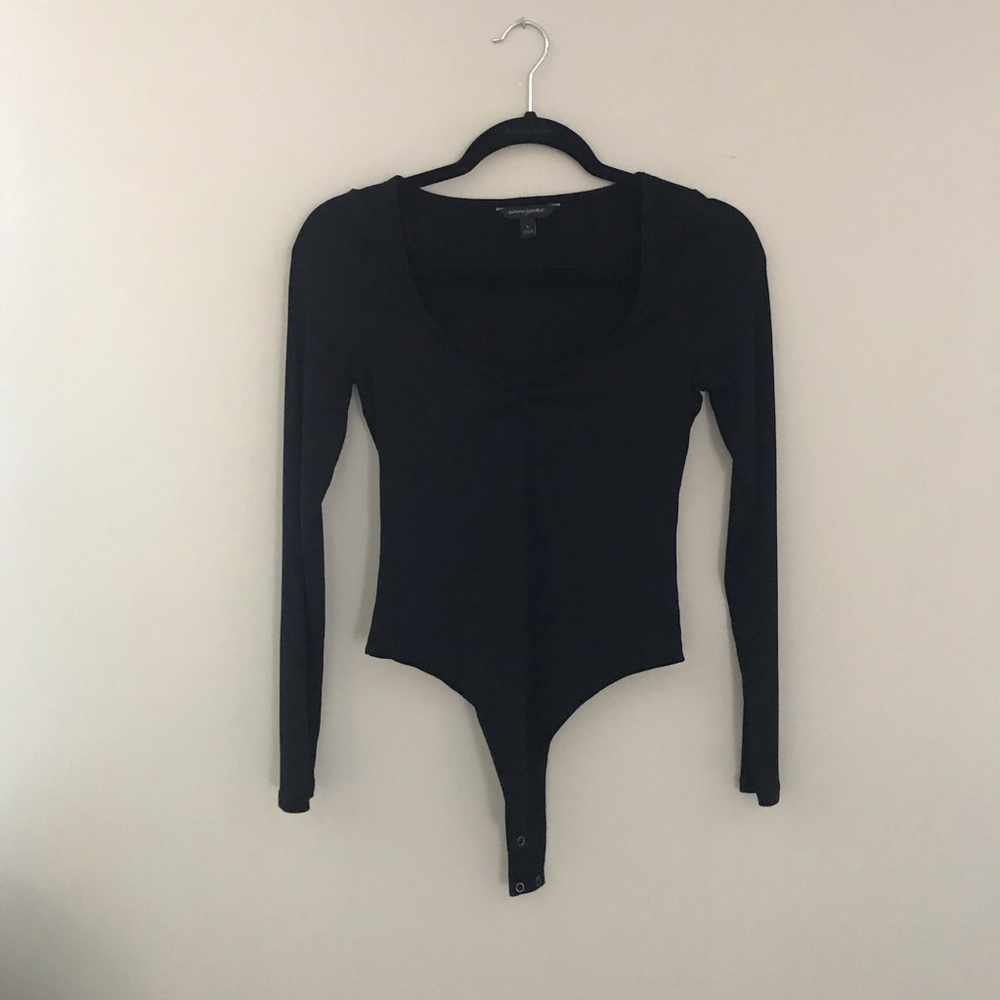 Black Ribbed Bodysuit Size S